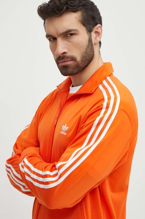 Mikina adidas Originals pánská, oranžová barva, s aplikací, IR9902