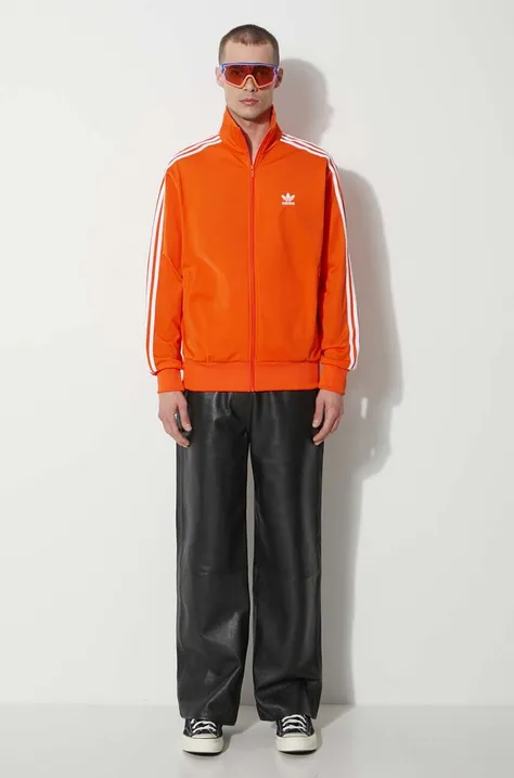 Mikina adidas Originals pánska, oranžová farba, s nášivkou, IR9902