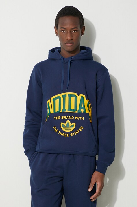 Dukserica adidas Originals VRCT Hoodie za muškarce, boja: tamno plava, s kapuljačom, tiskom