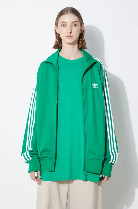 adidas Originals bluza barbati, culoarea verde, cu imprimeu, IU0762