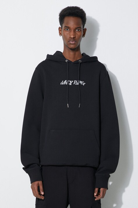 Daily Paper bluza bawełniana Unified Type Hoodie męska kolor czarny z kapturem z nadrukiem 2411116
