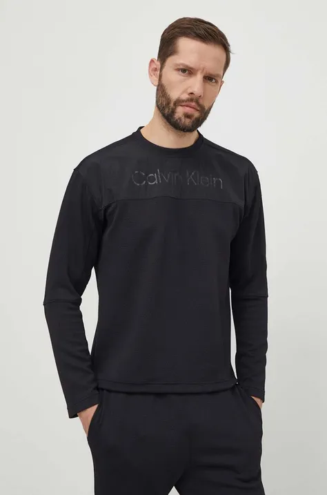 Calvin Klein Performance edzős pulóver fekete, nyomott mintás