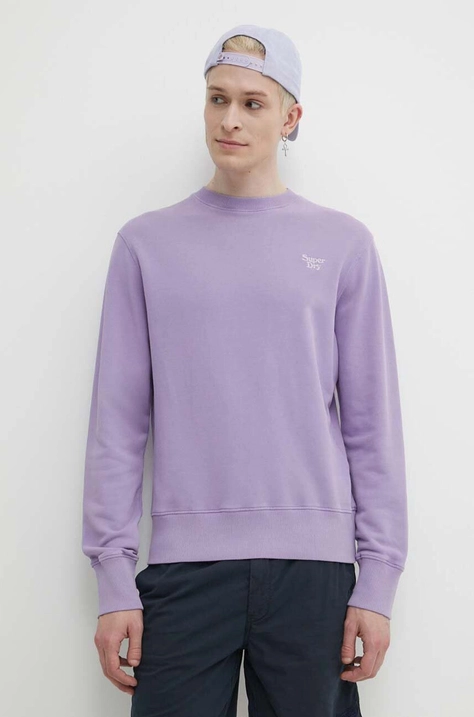 Superdry felpa in cotone uomo colore violetto