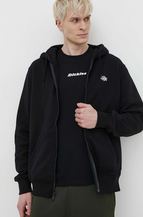 Кофта Dickies SUMMERDALE ZIP THROUGH мужская цвет чёрный с капюшоном однотонная DK0A4YQA