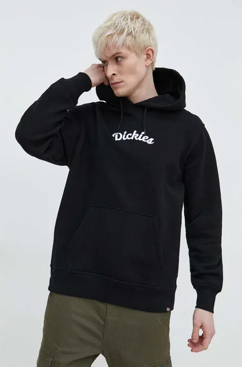Кофта Dickies SHAWSVILLE HOODIE чоловіча колір чорний з капюшоном з аплікацією DK0A4YQ1