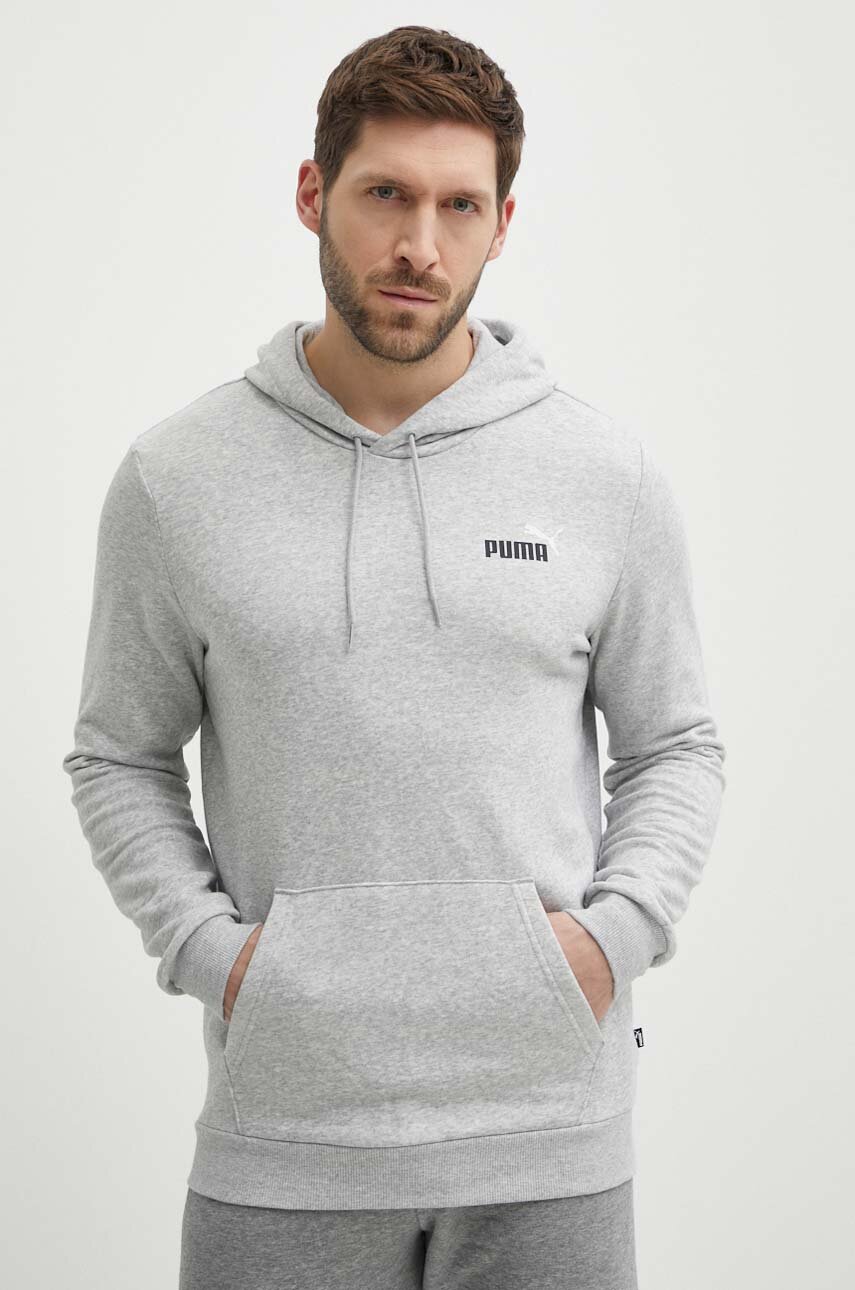 Puma felpa uomo colore grigio con cappuccio 680990