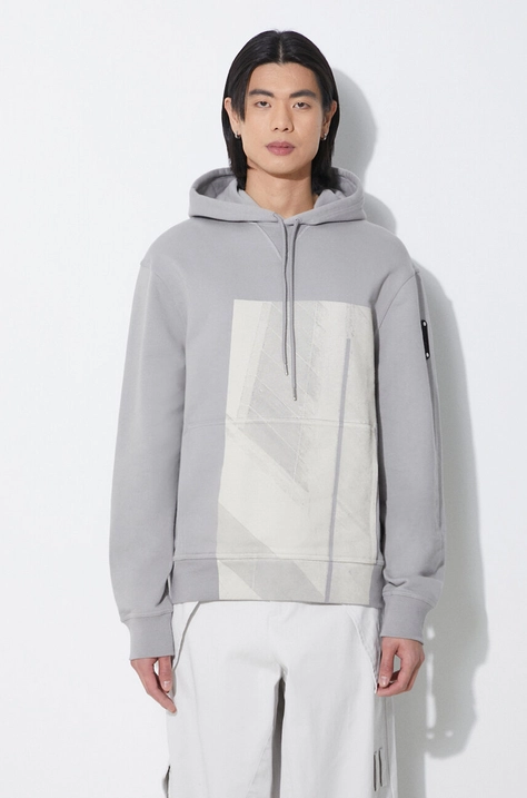 Βαμβακερή μπλούζα A-COLD-WALL* Strand Hoodie χρώμα: γκρι, με κουκούλα, ACWMW186