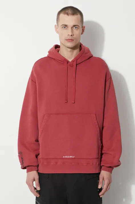 A-COLD-WALL* cotton sweatshirt Cubist Hoodie men's maroon color hooded ACWMW173