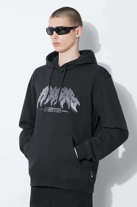 adidas Originals cotton sweatshirt men's black color hooded with a print IS0203