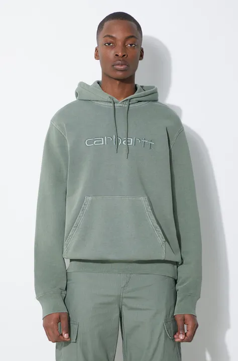 Carhartt WIP cotton sweatshirt men's green color hooded I030145.1YFGD