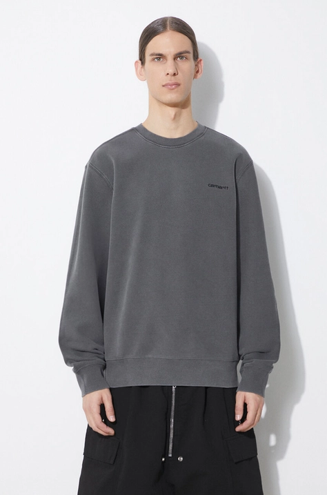 Carhartt WIP cotton sweatshirt Duster Script Sweat men's gray color smooth I033065.89GD