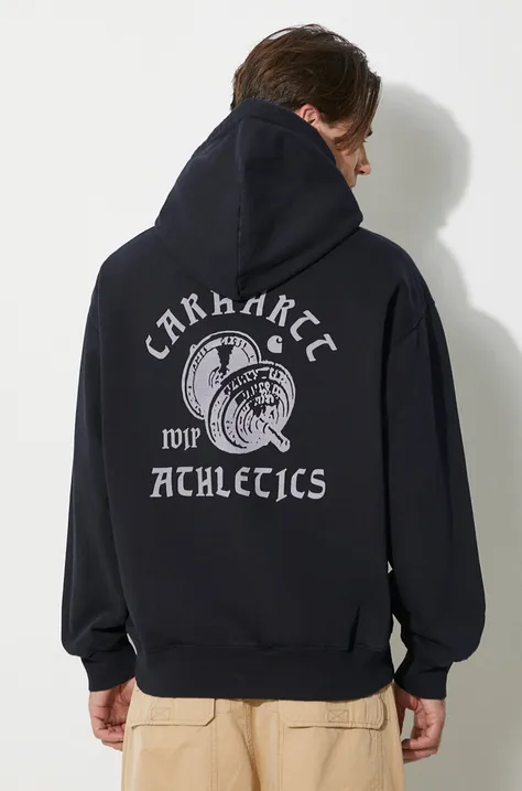Carhartt WIP sweatshirt Hooded Class of 89 Sweat men's navy blue color hooded with a print I033269.00BGD