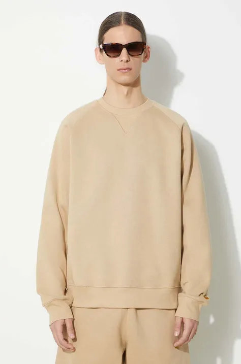 Carhartt WIP sweatshirt Chase Sweat men's beige color smooth I033660.22IXX