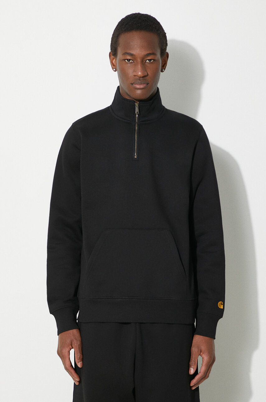 Μπλούζα Carhartt WIP Chase Neck Zip χρώμα: μαύρο, I033665.00FXX