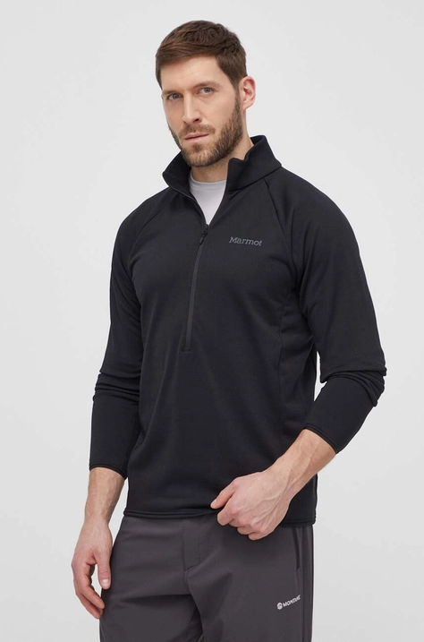 Marmot hanorac Leconte Fleece culoarea negru, neted