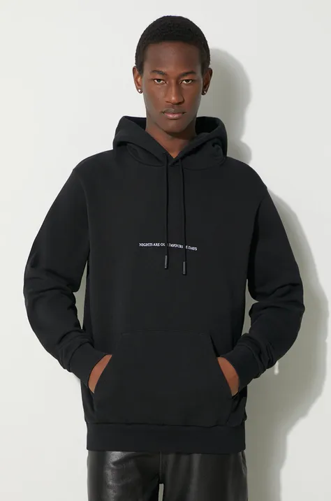 Bavlněná mikina Marcelo Burlon Party Quote Regular Hoodie pánská, černá barva, s kapucí, s aplikací, CMBB007S24FLE0051001