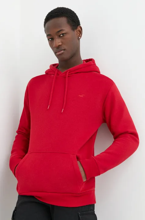 Hollister Co. bluza męska kolor czerwony gładka