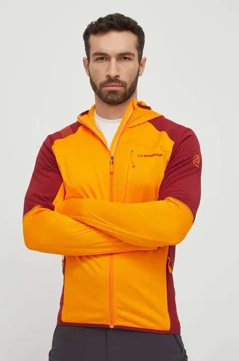 Športová mikina LA Sportiva Existence Hoody oranžová farba, s kapucňou, vzorovaná, P53102320