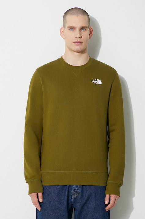 The North Face cotton sweatshirt M Simple Dome Crew men's green color NF0A7X1IPIB1