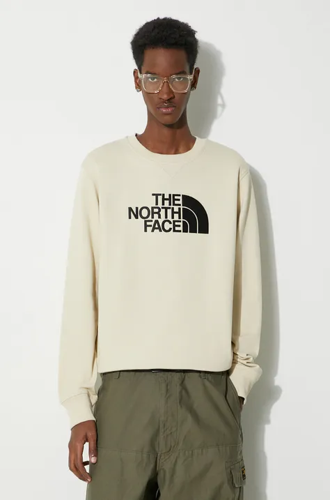 The North Face cotton sweatshirt M Drew Peak Crew Light men's beige color NF0A4T1E3X41