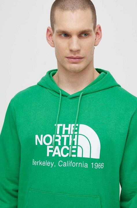 Βαμβακερή μπλούζα The North Face M Berkeley California Hoodie χρώμα: πράσινο, με κουκούλα, NF0A55GFPO81