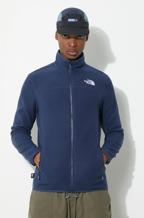 The North Face hanorac fleece M 100 Glacier Full Zip culoarea albastru marin, neted, NF0A855X8K21