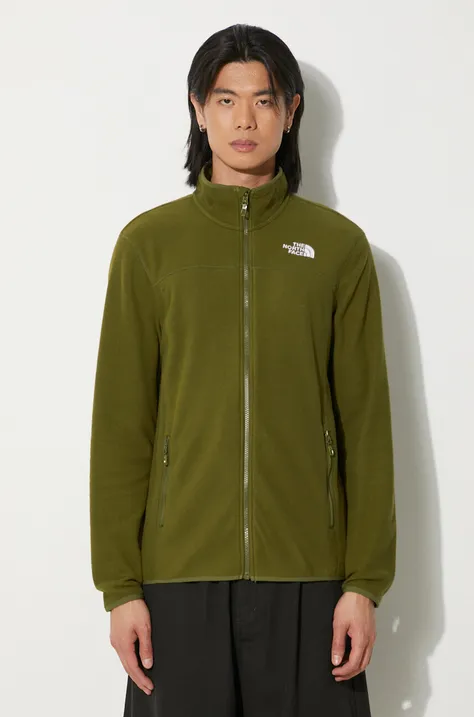 Αθλητική μπλούζα The North Face M 100 Glacier Full Zip χρώμα: πράσινο, NF0A855XPIB1