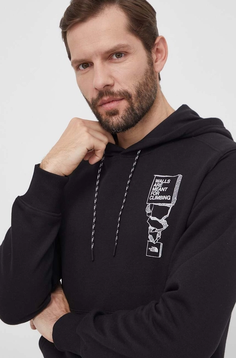 Кофта The North Face мужская цвет чёрный с капюшоном с принтом NF0A87FGJK31