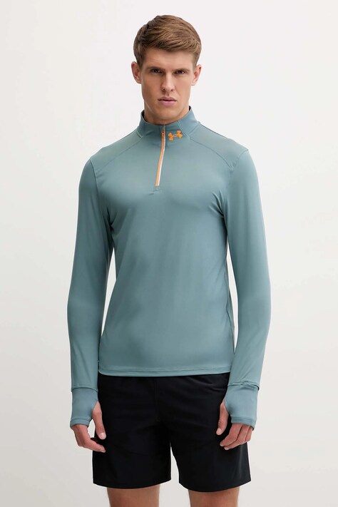 Under Armour bluza do biegania Qualifier kolor zielony gładka