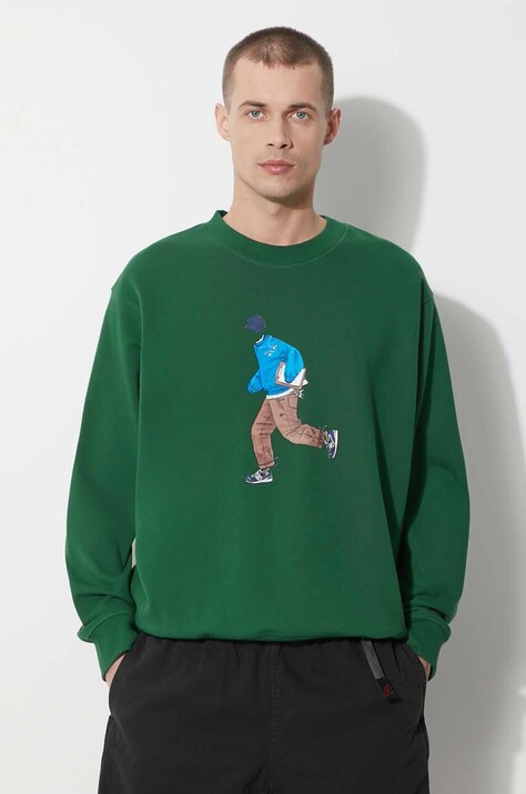 New Balance bluza bawełniana męska kolor zielony z nadrukiem MT41538NWG