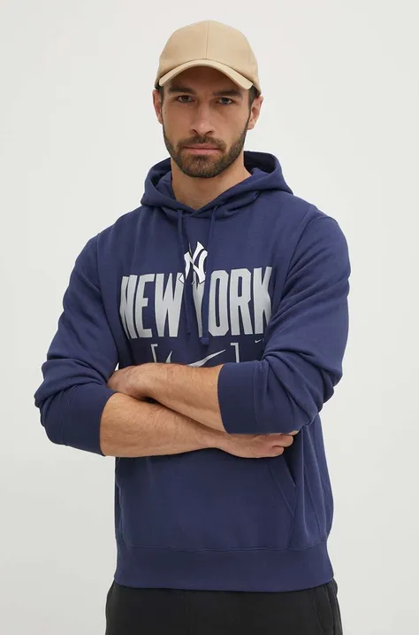 Суичър Nike New York Yankees в синьо с качулка с принт