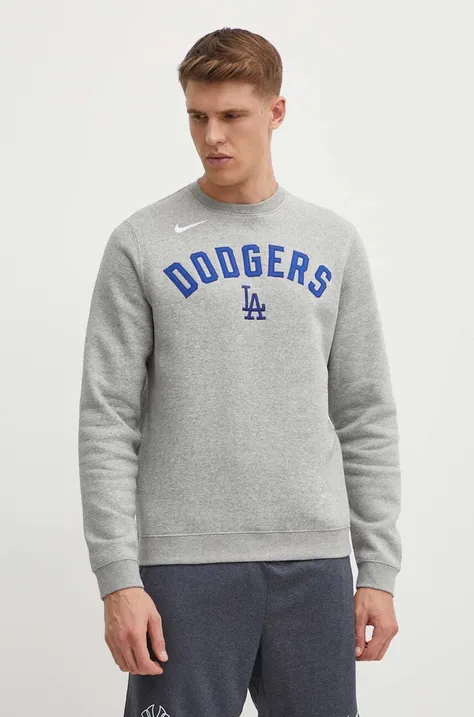 Mikina Nike Los Angeles Dodgers pánska, šedá farba, melanžová