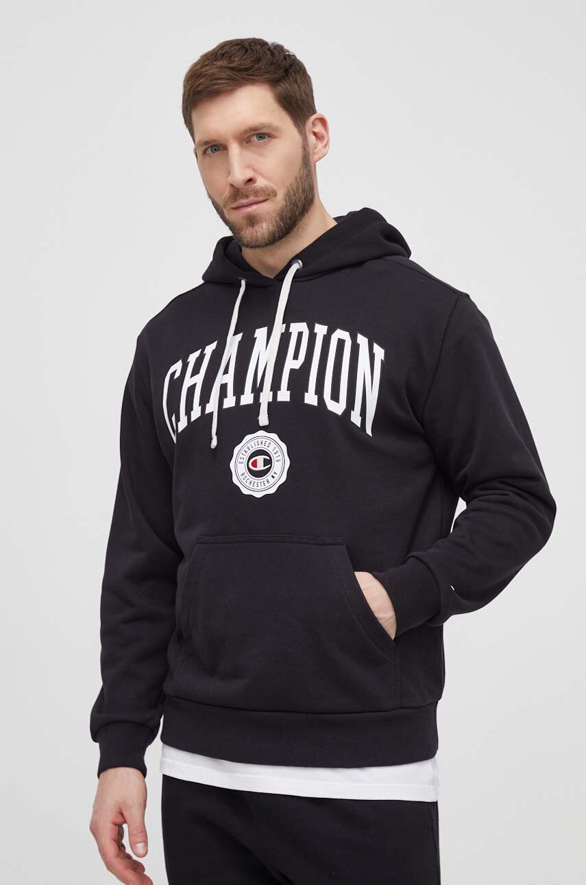 Champion felpa uomo colore nero con cappuccio  219830