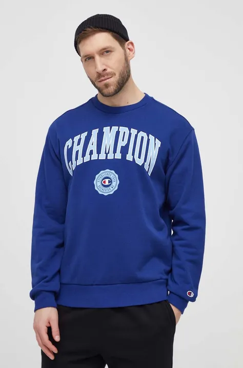 Champion bluza męska kolor niebieski z nadrukiem 219839