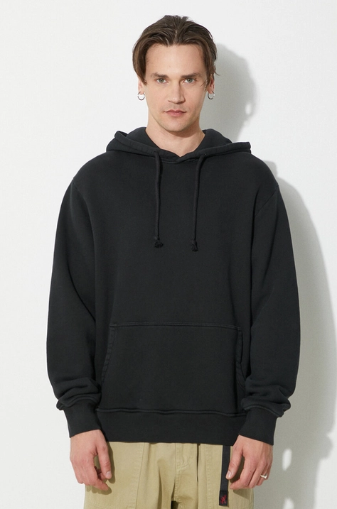 Bavlněná mikina 424 Alias Hoodie pánská, černá barva, s kapucí, hladká, FF4SMF01AP-JE375.999