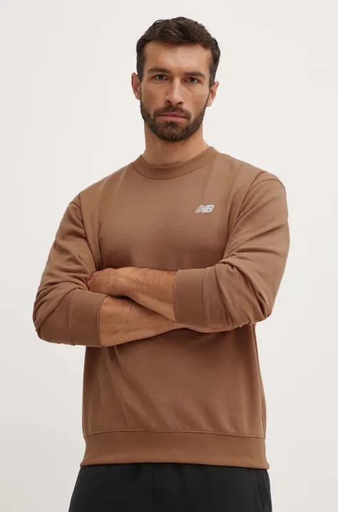 New Balance bluza męska kolor brązowy gładka MT41507WUT