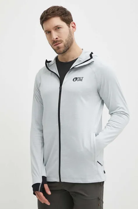Спортивна кофта Picture Shari колір сірий з капюшоном меланж SMT132