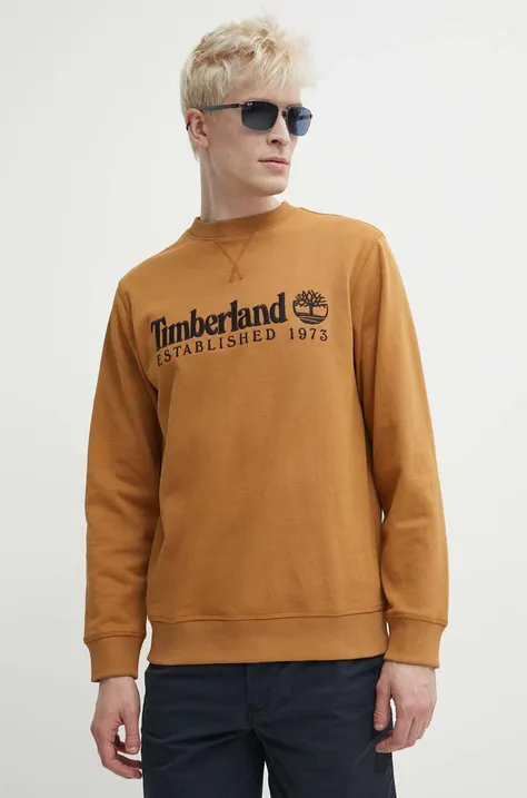 Кофта Timberland чоловіча колір коричневий з аплікацією TB0A2FEQP471