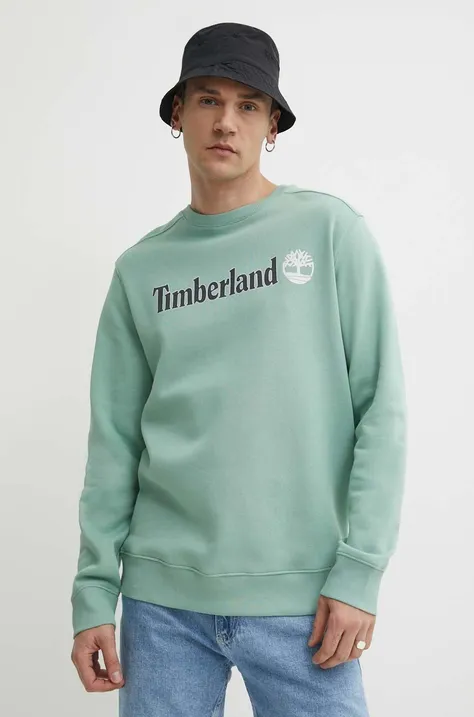 Кофта Timberland чоловіча колір бірюзовий з принтом TB0A5UJYEW01