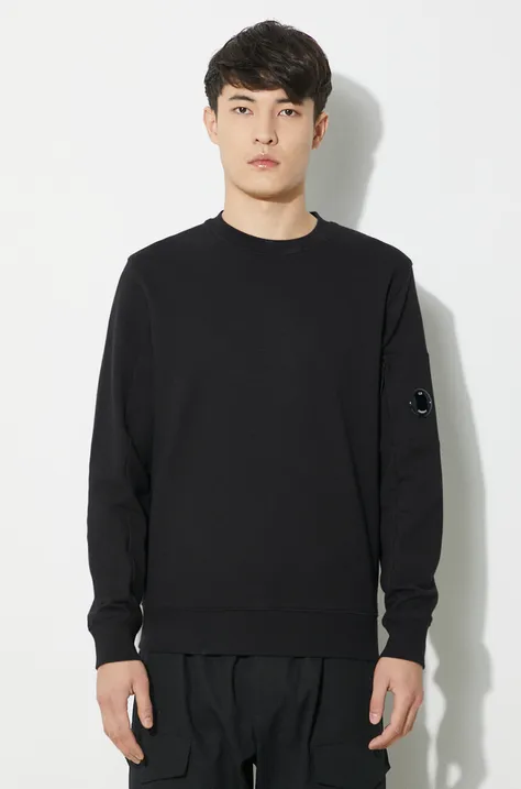 Βαμβακερή μπλούζα C.P. Company Diagonal Raised Fleece χρώμα: μαύρο, 16CMSS022A005086W