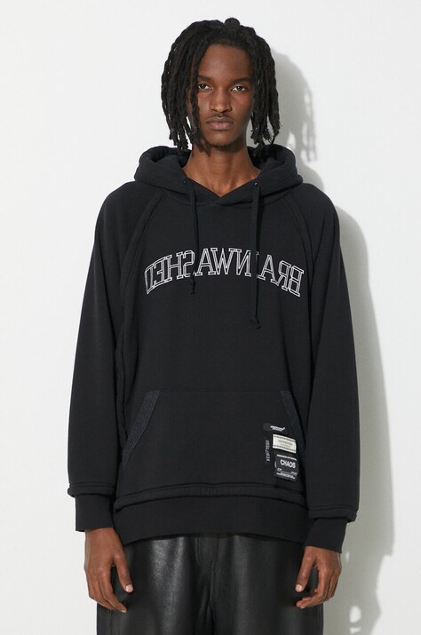 Кофта Undercover Hoodie мужская цвет чёрный с капюшоном с аппликацией UC1D4810