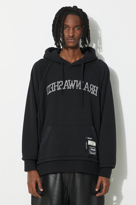 Кофта Undercover Hoodie чоловіча колір чорний з капюшоном з аплікацією UC1D4810