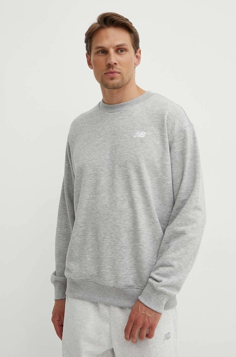 New Balance sweatshirt Sport Essentials men's gray color MT41507AG