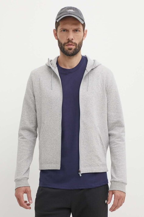 Mikina Reebok Active Collective pánská, šedá barva, s kapucí, melanžová, 100075605
