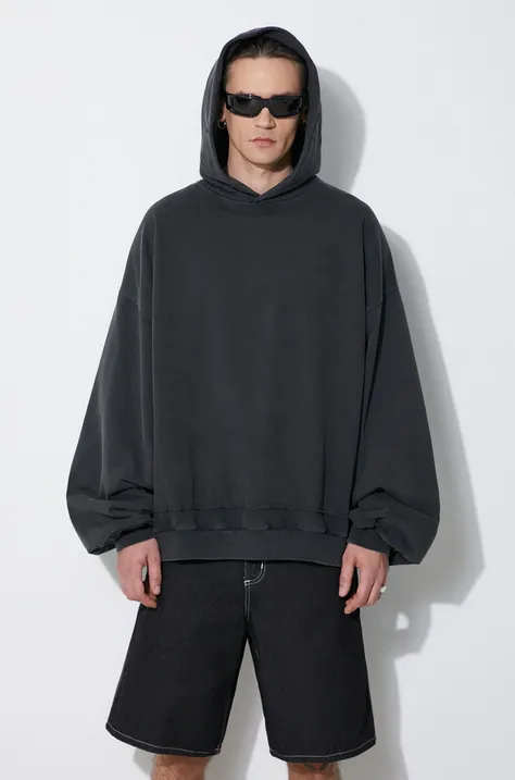 032C cotton sweatshirt 'Psychic' Layered Bubble Hoodie men's black color hooded with a print SS24-C-2035