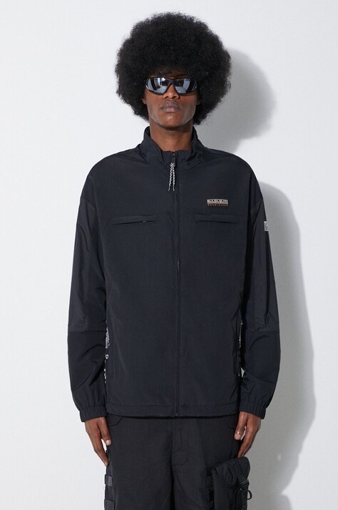 Napapijri geaca A-Boyd barbati, culoarea negru, de tranzitie, oversize, NP0A4HPI0411