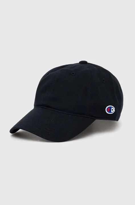 Pamučna kapa sa šiltom Champion boja: crna, bez uzorka