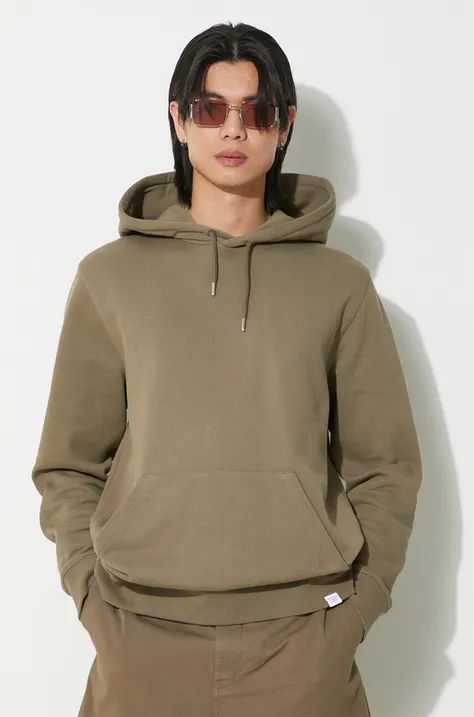 Norse Projects cotton sweatshirt Vagn Slim Organic men's green color hooded smooth N20.1276.8076