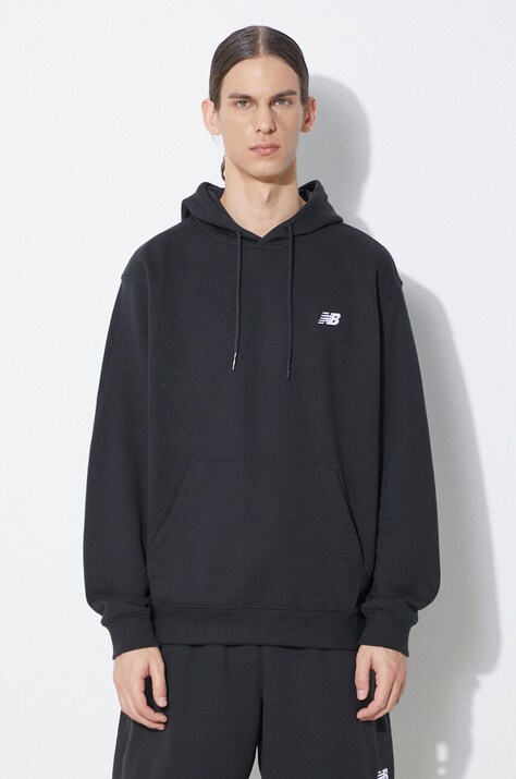 New Balance sweatshirt Small Logo French men's black color hooded smooth MT41508BK