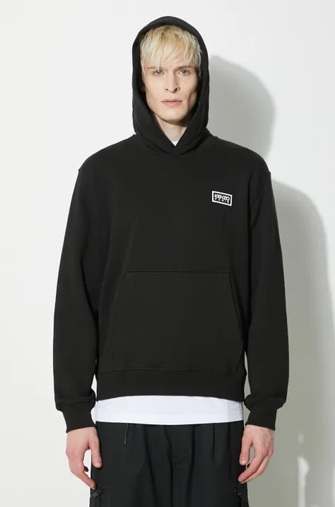 Kenzo cotton sweatshirt Bipolar KP men's black color hooded smooth FE55SW1824MG.99J